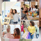 Dames Brei Patchwork Puffy Jas